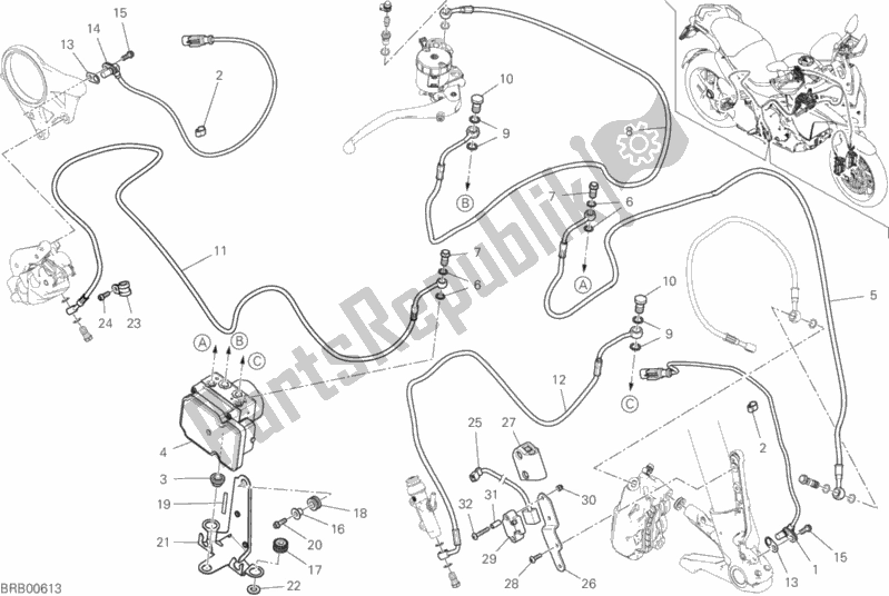 Todas as partes de Abs Do Sistema De Travagem do Ducati Multistrada 1260 S Touring USA 2018